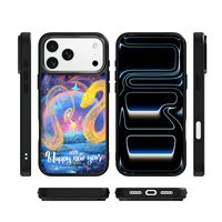 Coque de téléphone AG Feeling Black Edge avec motif serpent doré pour iPhone 17, 17 Pro Max, 16 Pro, 15, 15 Pro Max, 15 Pro, 14 Pro Max – Coque magnétique