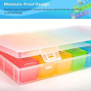 Pastillero Portátil de 7 Días con 28 Compartimentos y Tapa Transparente - Organizador de Medicamentos al por Mayor para un Fácil Uso Semanal con Logotipo Personalizado - Product Image 2
