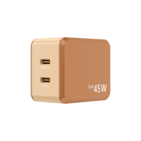 Cargador Rápido USB-C GaN de 45W NIUBAILE, PD3.0 QC2.0, Enchufe Múltiple Plegable, con Cable de 1.8m, Accesorios Universales para Teléfono