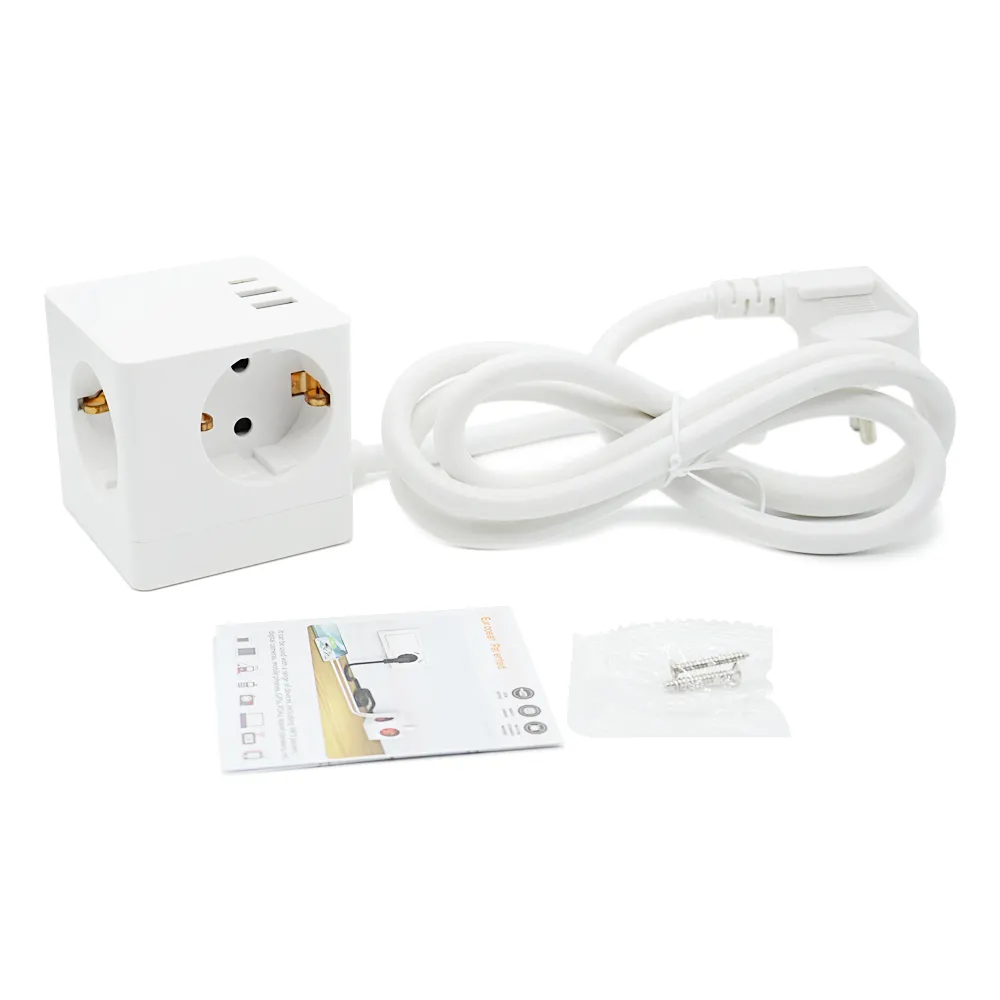 LEISHEN Power Strips KEMA CE RoHS Certificados 16A Enchufes y enchufes 220V-250V 3 Estándar UE adaptar tomas de corriente 2 Enchufe ADAPTADOR USB