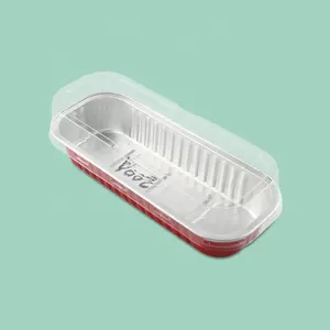 Pannenkoeken Met Doorzichtig Lood Aluminium Verpakking Folie 200Ml Mini Broodpan Met Plastic Deksels En Sticker