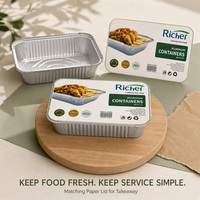 Contenants alimentaires en aluminium recyclable avec logo personnalisé, plateaux de cuisson antiadhésifs pour la restauration et le stockage