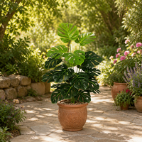 Feuille artificielle de Monstera Deliciosa 70-100cm, feuille fendue, plantes décoratives artificielles pour la maison, le bureau, le jardin, feuillage tropical de la jungle