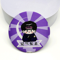 Parche de cómic personalizado al por mayor de 58 mm, insignia de tela tejida, pin, botón