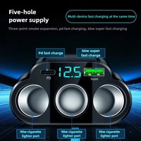 Autolader 5-poorts 336W sigarettenaanstekeradapter PD USB 66W supersnel opladen telefoonlader stopcontact 12-24V universeel