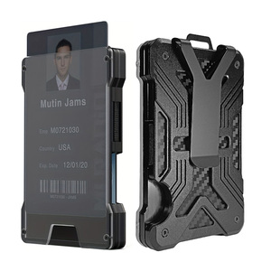 <span class=keywords><strong>Porte</strong></span>-cartes d'identité minimaliste en métal pour hommes avec <span class=keywords><strong>AirTag</strong></span>, portefeuille fin en aluminium anti-RFID pour <span class=keywords><strong>AirTag</strong></span> et pinces à billets - Product Image 1