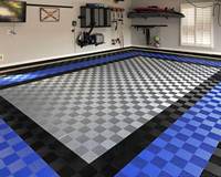 Dalles de Sol de Garage en PP Verrouillables Design Moderne, Dalles PVC Nervurées Tapis de Sol pour Garages, Sites Sportifs Extérieurs et Hôtels