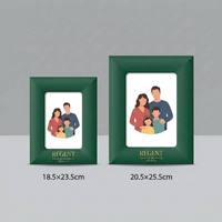 Marco de Fotos de Lujo para Oficina, Textura de Cuero, Dorado, Personalizado, Color Verde Azulado Intenso, Venta al Por Mayor