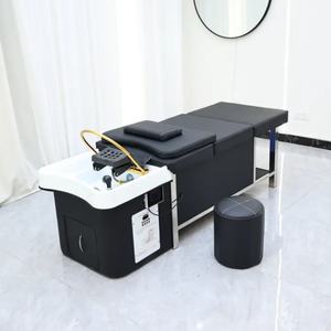 Equipo de Spa para Cabeza Japonés, Cama de Champú Negra con Circulación de Agua y Tanque de Agua de 150L - Product Image 1