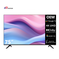 Téléviseur intelligent QLED 4K sans cadre de 75 pouces HAINA Supplier avec commande vocale Google Assistant