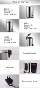 EASTON <span class=keywords><strong>Cestino</strong></span> Professionale per <span class=keywords><strong>Bagno</strong></span> di Hotel 5L in Acciaio Inox con Pedale e Secchio Interno in Plastica - Product Image 6