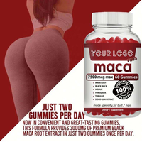 Gummies Black Maca Plus pour des fesses volumineuses et des courbes extrêmes – Racine de Maca Noire pour améliorer la vitalité chez les hommes et les femmes – Booster fessier