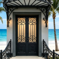 Portails en fer forgé sur mesure pour les jardins de villas traditionnelles - Portails en fer à double battant, adaptés à l'entrée de la cour