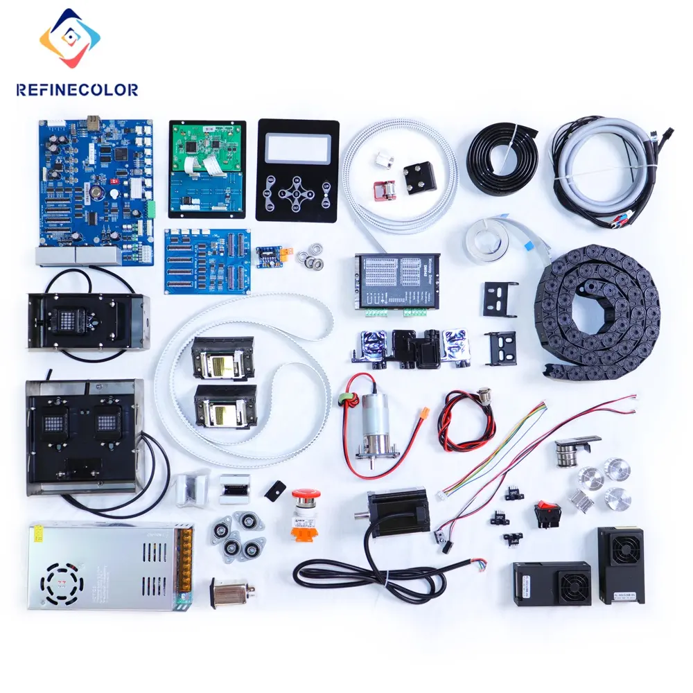 Refinecolor Printer Accessories Set include UV Lamp, 29/31pin Cables, Dampers, Inks Pad, Motor, Hoson Main board, etc