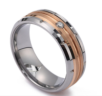 Vente en gros de bagues de mariage en or rose d'Arabie Saoudite de 8 mm, prix moins cher, design Dubaï, bagues en or rose, bague en moissanite, plaqué or rose