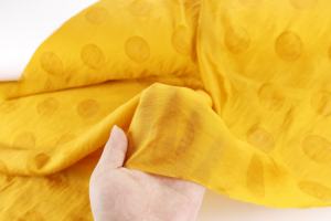 Tissu en nylon Tencel jacquard jaune légèrement translucide avec coton, lin et lin à pois, tissu cheongsam - Product Image 4