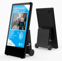 Afficheur numérique portable de 43 pouces, alimenté par batterie, sur pied, signalétique mobile, écran LCD publicitaire, kiosque