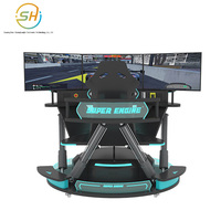 Simulateur de conduite à trois écrans, machine de jeu de course six axes sans lunettes, disponible en différentes spécifications