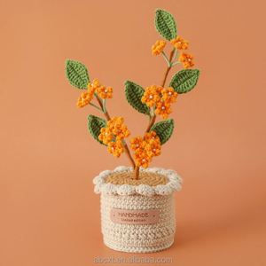 Decoración para el Hogar y el Automóvil, Maceta de Flores de Gypsophila Tejida a Mano - Product Image 3