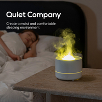 Projecteur d'étoiles 4-en-1, humidificateur, veilleuse à effet flamme, rechargeable par USB, capacité de 200 ml, silencieux (30 dB), diffuseur d'huiles essentielles