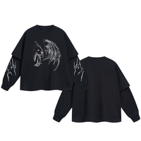 T-shirt unisexe à manches longues en coton vintage imprimé sur mesure 300 g/m² avec tissu respirant à séchage rapide