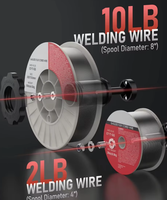 YEESTECH 185A 110V/220V Double tension, Poste à souder MIG à fil fourré, Pistolet à bobine, 5-en-1 Multi-processus, Affichage numérique LED, Contrôle synergique