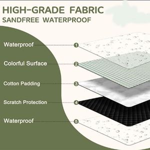 Outdoor Picnic Blanket <b>Waterproof</b> <b>Padded</b> Thick Beach Mat Foldable Portable Camping Rug Strap - Product Image 2