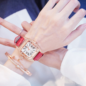 Custom Logo Elegant <strong>Women</strong> Quartz Watch Jewelry <strong>Gift</strong> <strong>Set</strong> With Diamond Inlaid Star Bracelet Square Dial <strong>Gift</strong> for Valentines Day - Product Image 5