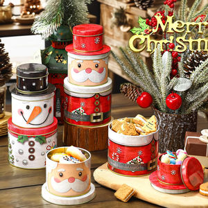 Vieil homme arbre de noël boîte en fer blanc pour thé nourriture grains de café <span class=keywords><strong>chocolat</strong></span> pour biscuit bébé nourriture bougie stockage rond métal fer blanc peut - Product Image 3