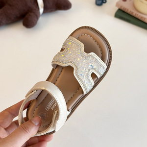 Sandali Estivi per Bambine con Punta Aperta, Nuove <span class=keywords><strong>Scarpe</strong></span> da Spiaggia con Suola Morbida, Versatili <span class=keywords><strong>Scarpe</strong></span> da Principessa con Strass - Product Image 4