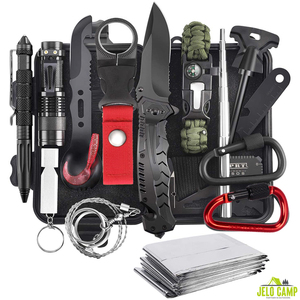 Ensemble d'outils tactiques de camping d'urgence 16 en 1 et kit de survie pour les aventures en plein air, cadeau pour les familles - Product Image 1