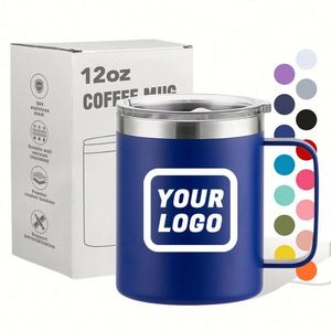 แก้วน้ำเก็บความร้อนสองชั้นเคลือบผงขนาด 12 ออนซ์ สำหรับกาแฟและเดินทาง - Product Image 1