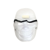 Masque de Clown Maléfique Effrayant à Bouche Mobile, Masque de Joker Blanc et Rouge pour Fête d'Halloween, Maison Hantée, Décoration Thème Horreur