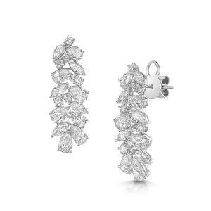 Pendientes de diamantes cultivados en laboratorio OX Classic, pendientes de diamantes de oro blanco de 18 quilates, joyería de oro de lujo personalizable para regalo, boda - Product Image 1