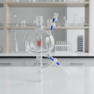 Tête <span class=keywords><strong>de</strong></span> distillation <span class=keywords><strong>de</strong></span> solvant en verre borosilicate à paroi épaisse CS Labglass avec <span class=keywords><strong>robinet</strong></span> PTFE pour verrerie <span class=keywords><strong>de</strong></span> laboratoire sur mesure - Product Image 4