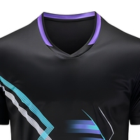 Maillot de football personnalisé pour homme, à col en V, à manches courtes, imprimé géométrique, respirant et anti-humidité, inspiré des modèles turquoise