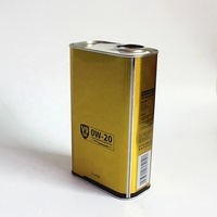 Bidon en fer blanc de 1 litre, style F, vide, carré, avec bouchon à bec verseur, pour huile moteur, peinture, aérosols et produits chimiques