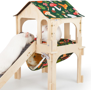 Moderna grande nascondiglio in legno di porcellini d'India sostenibile Pet House impermeabile Pee Pad in legno non trattato biancheria da letto moderna - Product Image 4