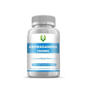 Premium Natural Energy Ashwagandha Gummies Herbal Strawberry Flavored Candy for Muscle Strength for Adults for Pregnant Women - Product Image 1