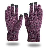 Gants de course tactiles antidérapants personnalisés avec logo, pour l'hiver, à doigts complets, respirants, doux, en acrylique tricoté, pour l'extérieur