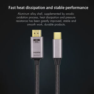 Vente en gros USB-C vers <span class=keywords><strong>HDMI</strong></span> 8K 60Hz câble <span class=keywords><strong>adaptateur</strong></span> mâle vers mâle 48Gbps 8K USB Type C vers 8K <span class=keywords><strong>HDMI</strong></span> câble convertisseur pour téléphone mobile <span class=keywords><strong>mac</strong></span> - Product Image 6