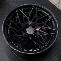 Rines de Aleación de Aluminio 6061-T6 Negro Mate de 2 Piezas Forjadas Personalizadas OEM ODM para Autos Alibaba