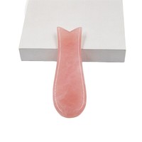 Planche de Gua Sha en Quartz Rose et Jade, Plaque de Cristal en Poudre de Dongling en forme de Cœur/Champignon, Gua Sha Facial Brésilien