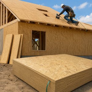 Panneau <span class=keywords><strong>OSB</strong></span> (Oriented Strand Board) 1220x2440mm (4x8 pieds) de qualité structurelle pour bardage de <span class=keywords><strong>toiture</strong></span>, bardage mural et sous-plancher - Product Image 6