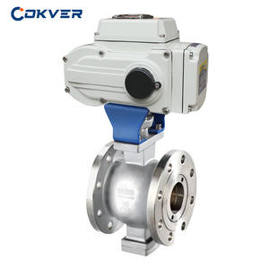 Электрический фланцевый шаровой кран из нержавеющей стали V-образного типа - Product Image 1