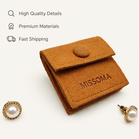 Petite pochette à bijoux en microfibre personnalisée avec logo sur mesure pour emballage cadeau de pendentifs, bagues et boucles d'oreilles