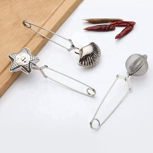 Custom Cheap Shell Heart Gold Plated Metal Stainless Steel Loose Leaf Mesh <b>Tea</b> Ball <b>Tea</b> <b>Infuser</b> Strainer With Handle - Product Image 6