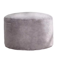 Fauteuil pouf rond en velours côtelé, siège individuel, canapé paresseux portable pour salon, garnissage en éponge, couleur personnalisable, option de taille personnalisée