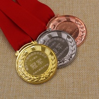 Accepter le logo laser personnalisé Autocollant époxy logo Médaille vierge en or argent bronze 3D avec ruban