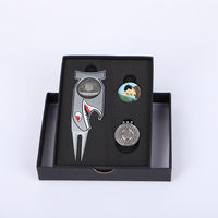 Kit d'outils de réparation de divots de golf, marqueur de balle magnétique, clip de chapeau, en métal émaillé, style super-héros, boîte cadeau, accessoires de réparation de divots, logo personnalisé, OEM